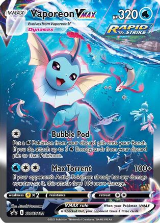 Vaporeon VMAX SWSH182  - Holofoil SWSH Sword & Shield Promo Cards - Promo