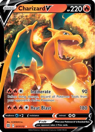 Charizard V 017/172  - Holofoil SWSH09 Brilliant Stars - Ultra Rare