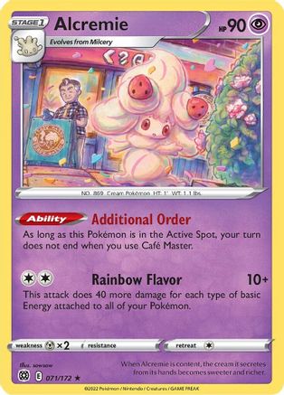 Alcremie 071/172  - Reverse Holofoil SWSH09 Brilliant Stars - Rare