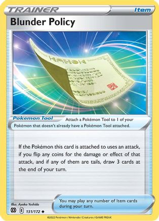 Blunder Policy 131/172  - Reverse Holofoil SWSH09 Brilliant Stars - Uncommon