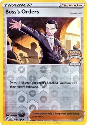 Boss's Orders 154/192  - Reverse Holofoil League & Championship Cards - Promo