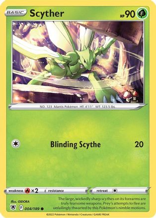 Scyther (004) 004/189  - Reverse Holofoil SWSH10 Astral Radiance - Common