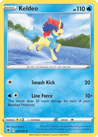 Keldeo 045/189  - Reverse Holofoil SWSH10 Astral Radiance - Holo Rare