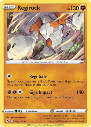 Regirock 075/189  SWSH10 Astral Radiance - Rare