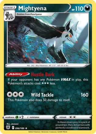 Mightyena 096/189  - Reverse Holofoil SWSH10 Astral Radiance - Rare