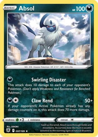 Absol 097/189  - Holofoil SWSH10 Astral Radiance - Holo Rare