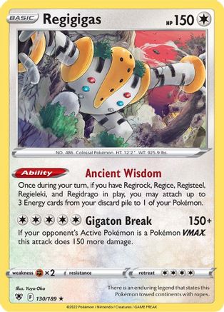 Regigigas 130/189  - Reverse Holofoil SWSH10 Astral Radiance - Holo Rare