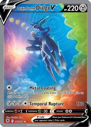 Origin Forme Dialga V (Alternate Full Art) 177/189  - Holofoil SWSH10 Astral Radiance - Ultra Rare