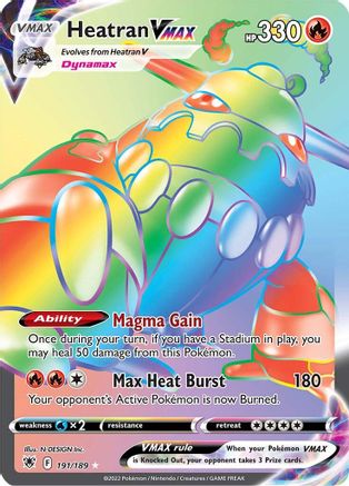Heatran VMAX (Secret) 191/189  - Holofoil SWSH10 Astral Radiance - Secret Rare