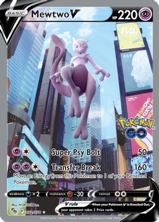Mewtwo V (Alternate Full Art) 072/078  - Holofoil Pokemon GO - Ultra Rare