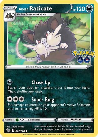 Alolan Raticate 042/078  Pokemon GO - Common