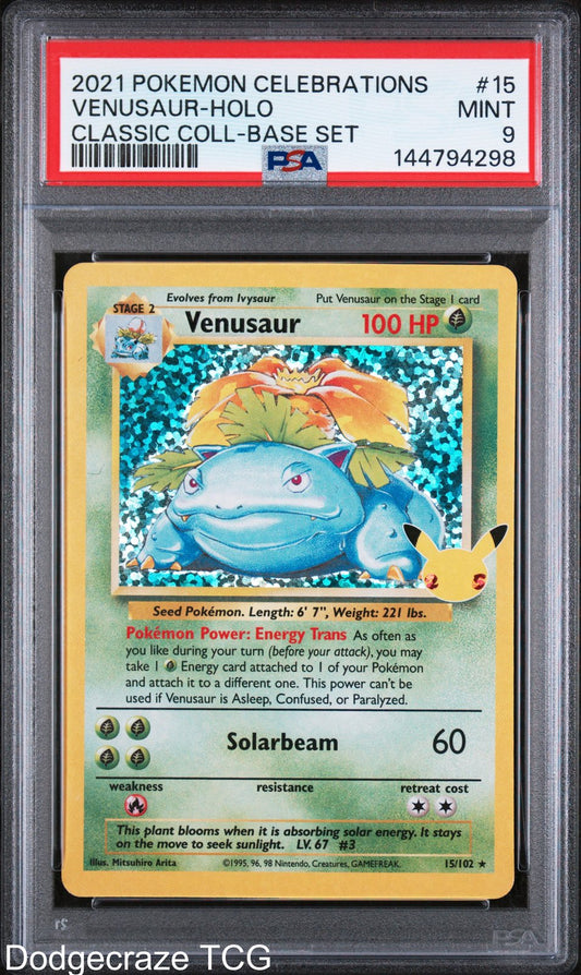 2021 Pokemon Celebrations Classic Collection Venusaur Holo 15 PSA 9