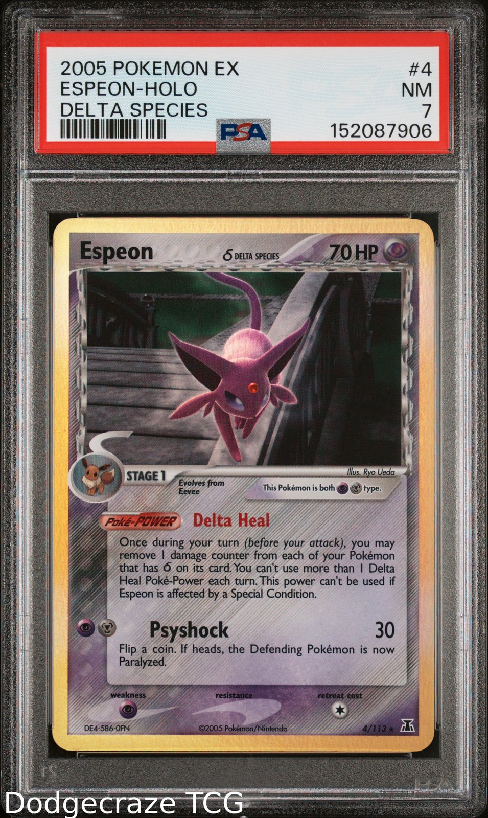 2005 Pokemon EX Delta Species Espeon Holo 4/113 PSA 7