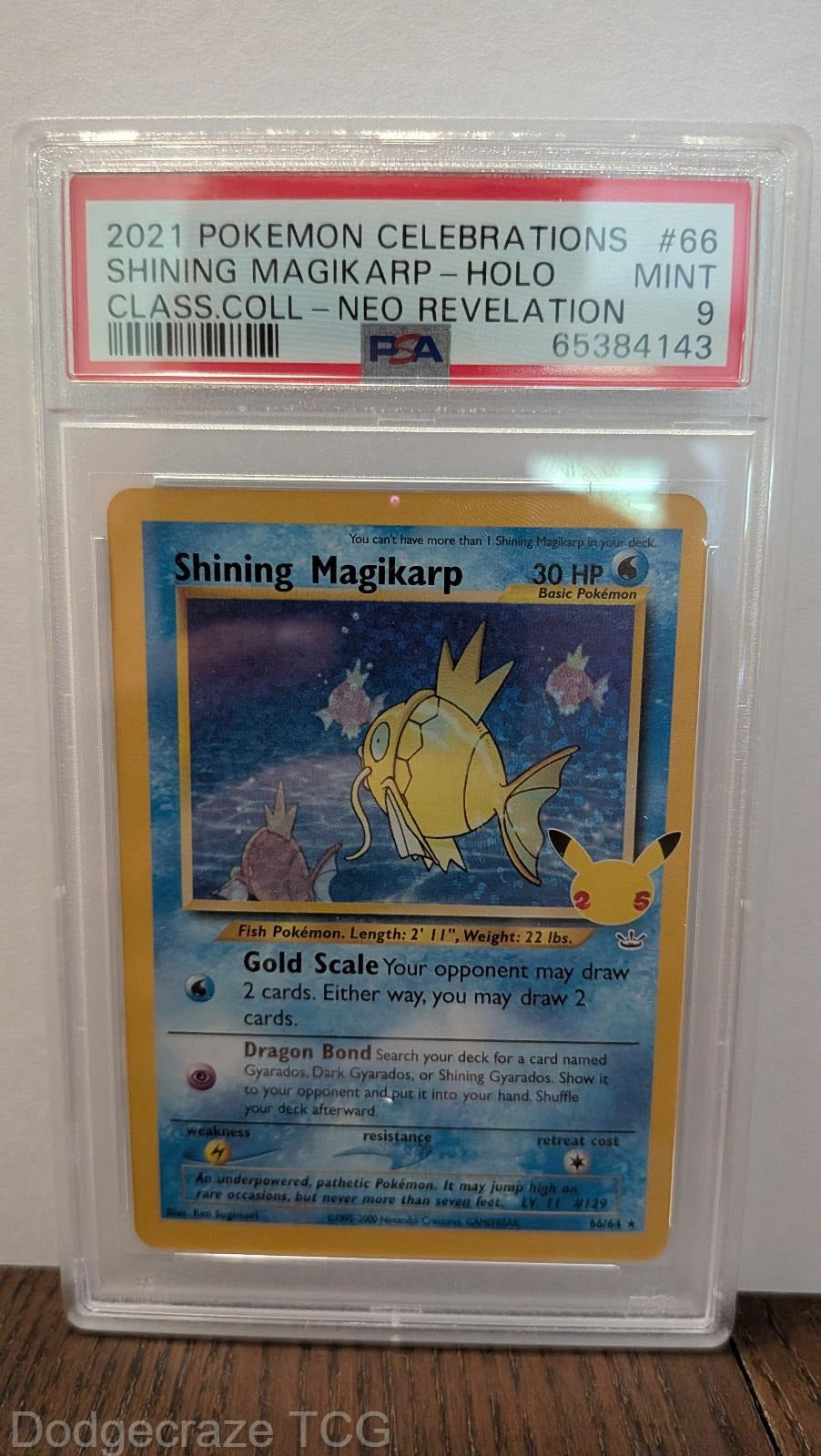 2021 Pokemon Celebrations Classic Collection Shining Magikarp Holo 66 PSA 9