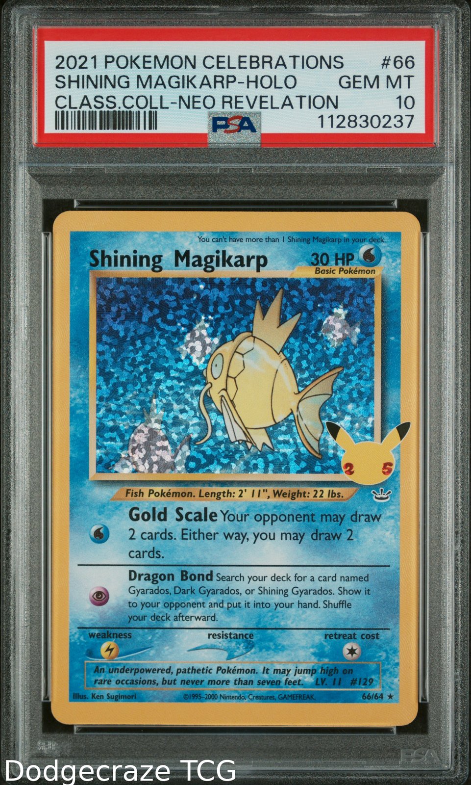 2021 Pokemon Celebrations Classic Collection Shining Magikarp Holo 66 PSA 10