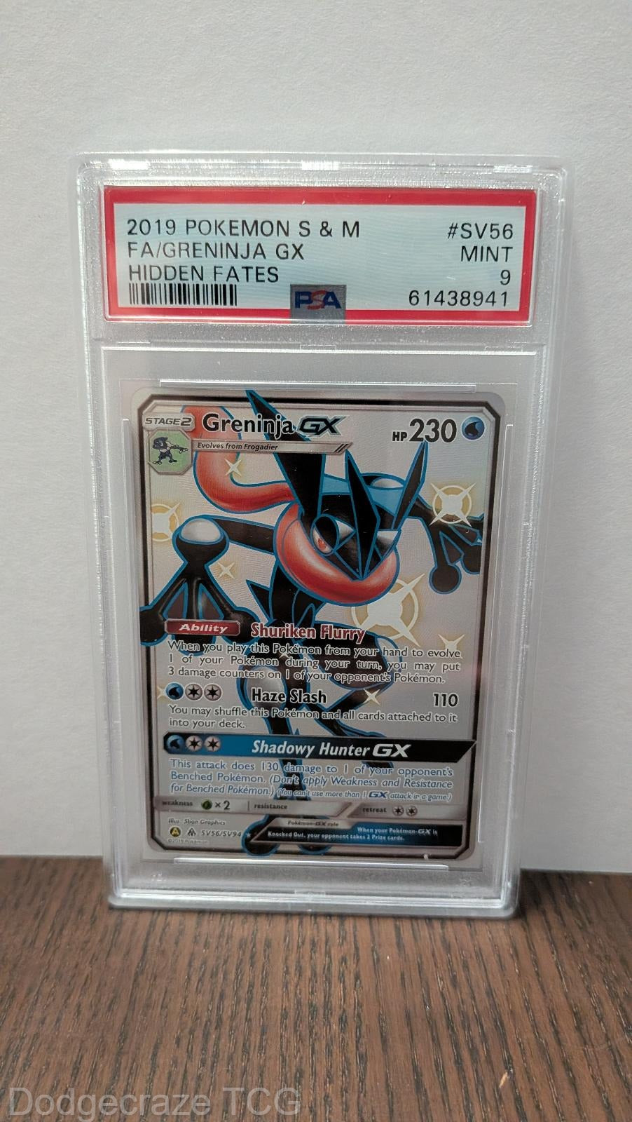 2019 Pokemon Hidden Fates Greninja Gx SV56/SV94 PSA 9