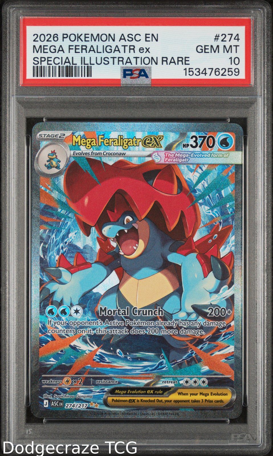 2026 Pokemon Mega Feraligatr EX Special Illustration Rare 274 PSA 10