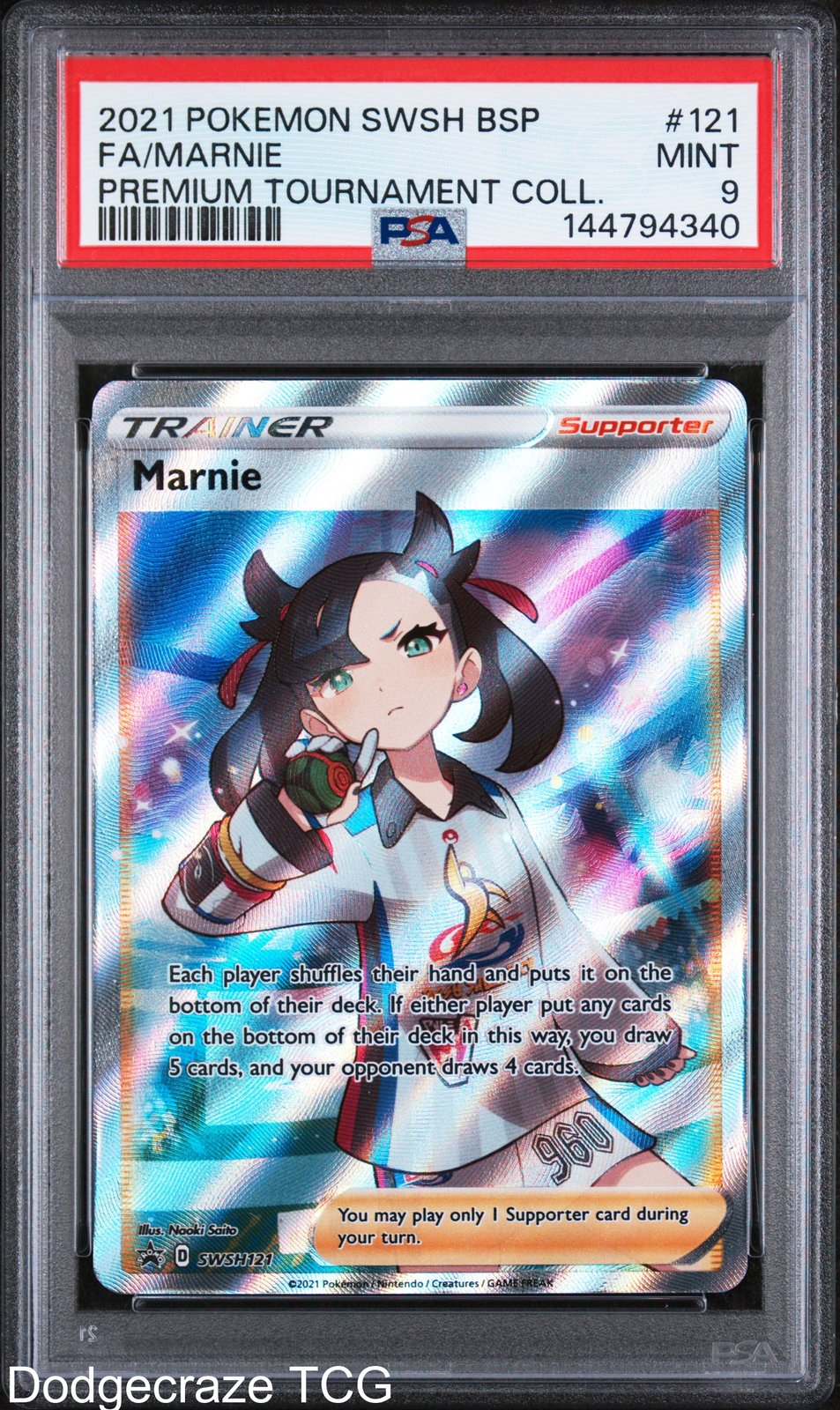 2021 Pokemon Marnie Premium Tournament Collection 121 PSA 9