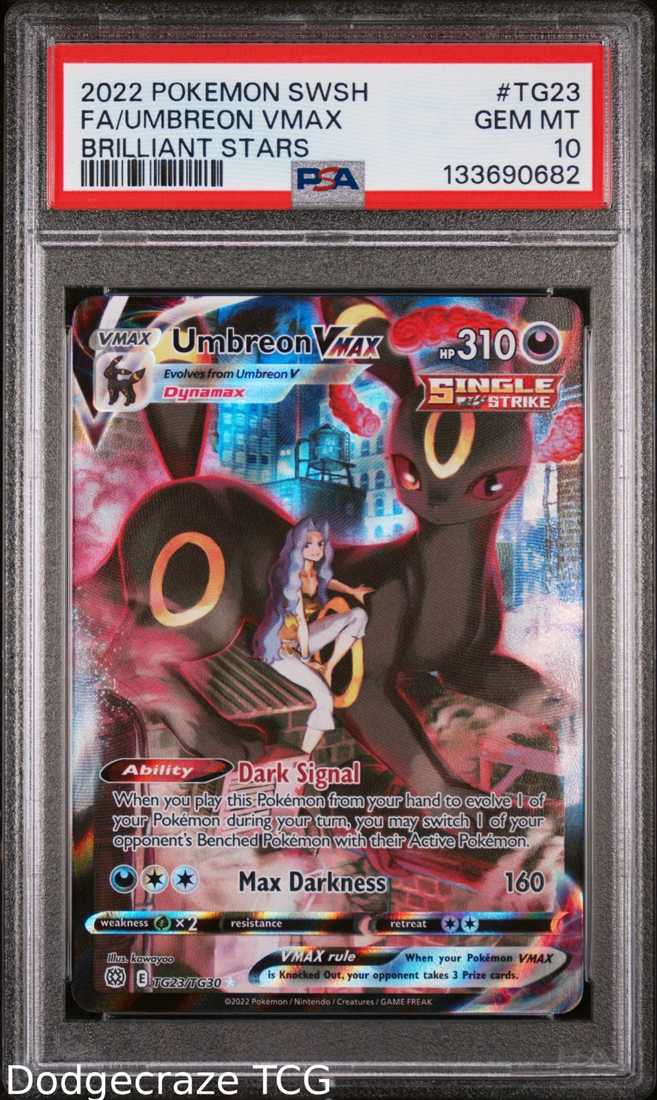 2022 Pokemon Brilliant Stars Umbreon Vmax TG23 PSA 10