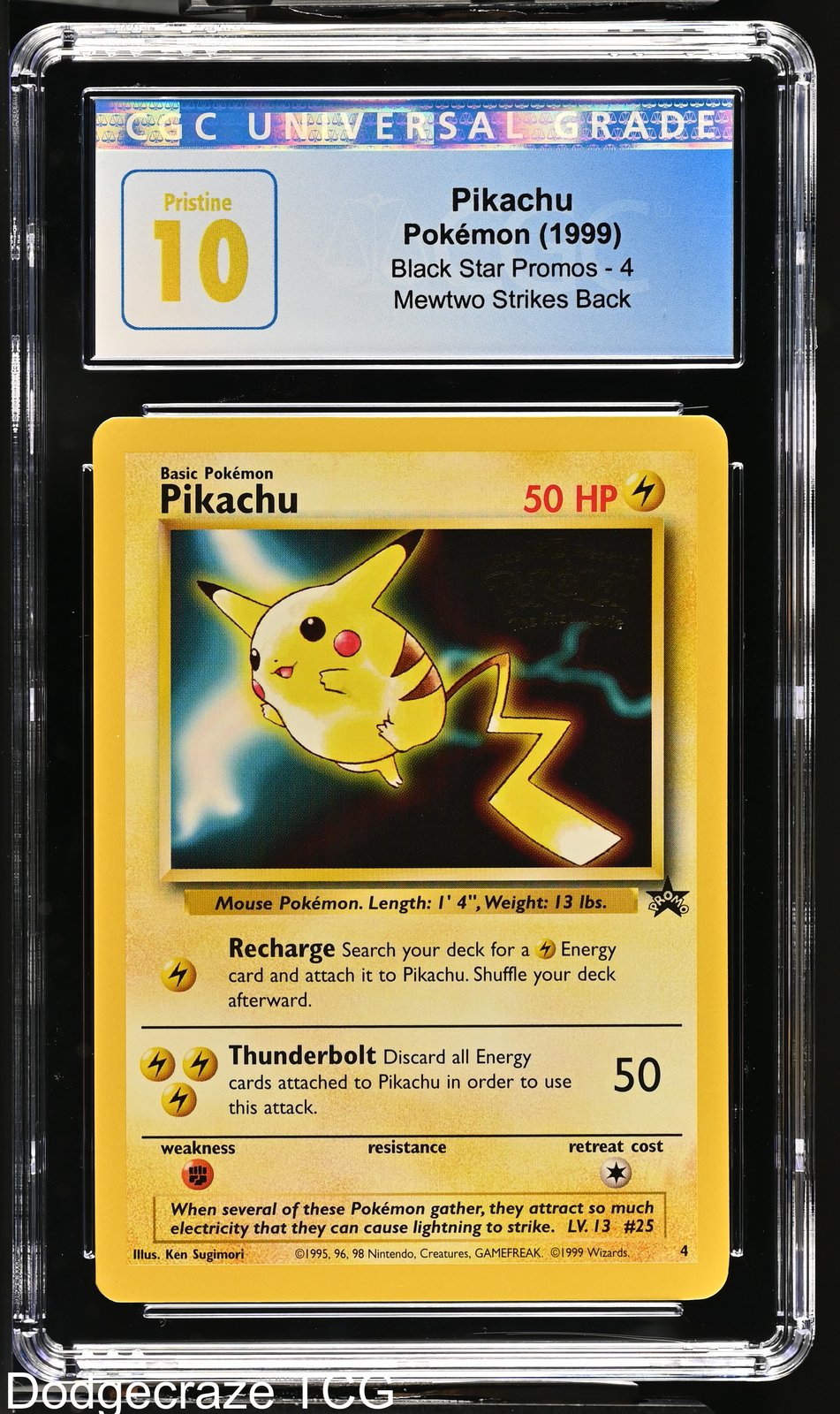1999 Pokemon Black Star Promos Pikachu Mewtwo Strikes Back 4 CGC 10