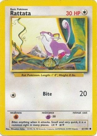 Rattata 061/102  Base Set - Common