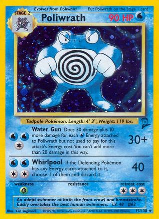 Poliwrath 015/130  - Holofoil Base Set 2 - Holo Rare