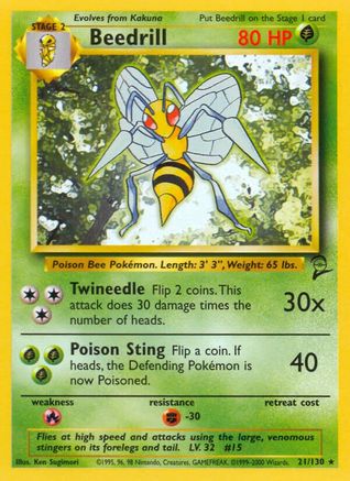 Beedrill 021/130  Base Set 2 - Rare