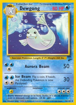 Dewgong 036/130  Base Set 2 - Uncommon