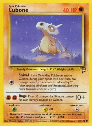 Cubone 070/130  Base Set 2 - Common
