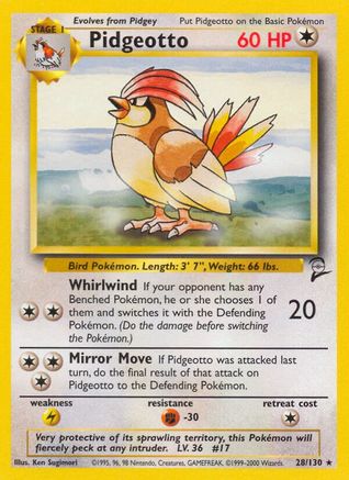 Pidgeotto 028/130  Base Set 2 - Rare