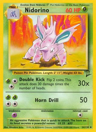 Nidorino 054/130  Base Set 2 - Uncommon