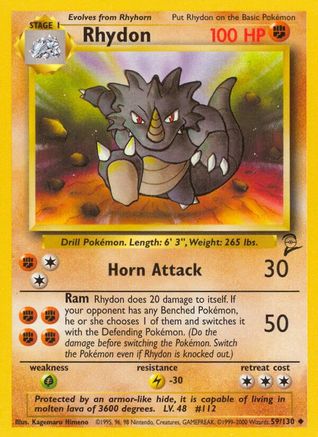 Rhydon 059/130  Base Set 2 - Uncommon