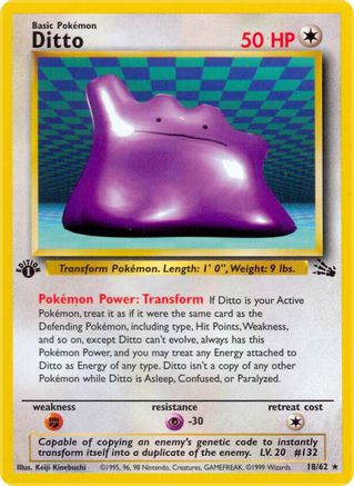 Ditto (18) 018/62  - Unlimited Fossil - Rare