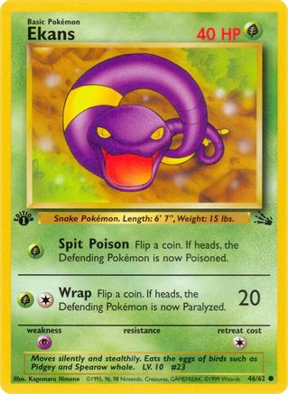 Ekans 046/62  - 1st Edition Fossil - Common