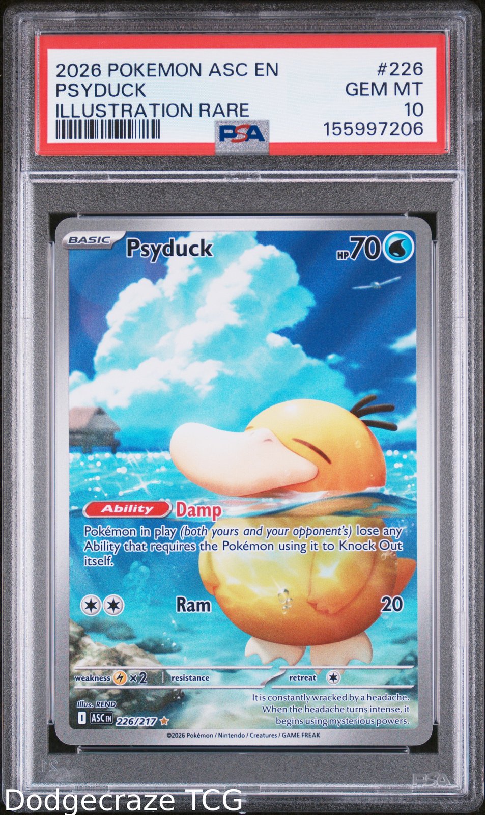 2026 Pokemon Ascended Heroes Psyduck Illustration Rare 226 PSA 10