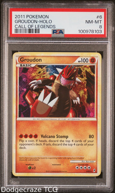 2011 Pokemon Call Of Legends Groudon Holo 6/95 PSA 8