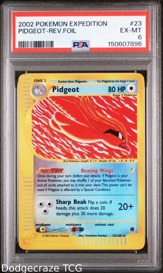 2002 Pokemon Expedition Pidgeot Reverse Holo 23/165 PSA 6