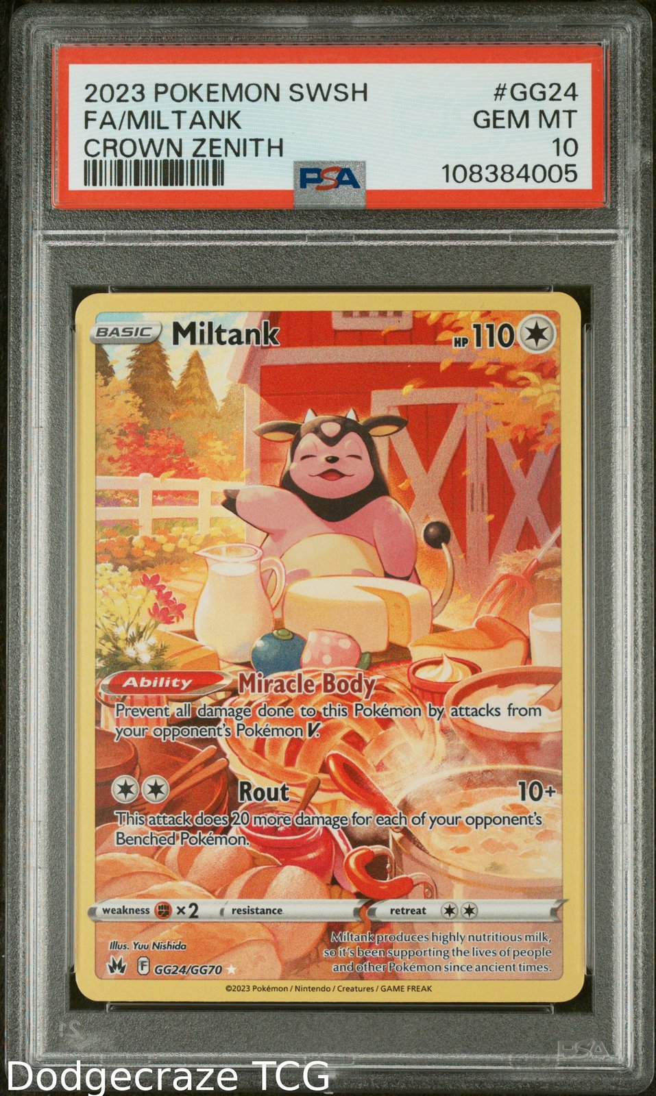 2023 Pokemon Sword Shield Crown Zenith Miltank GG24/GG70 PSA 10
