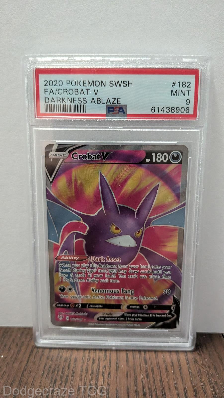 2020 Pokemon Darkness Ablaze Crobat V 182/189 PSA 9