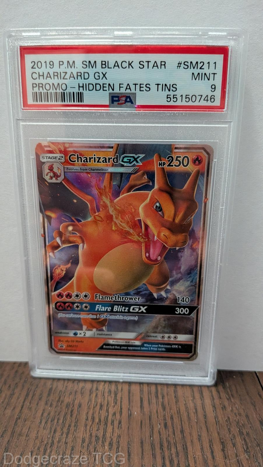 2019 Pokemon Sm Black Star Promo Charizard Gx Hidden Fates Tins SM211/68 PSA 9