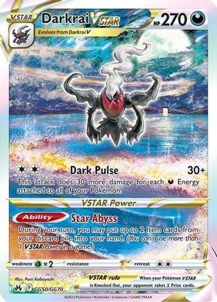 Darkrai VSTAR GG50/GG70  - Holofoil Crown Zenith Galarian Gallery - Ultra Rare