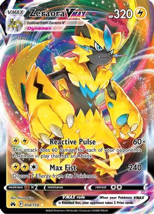 Zeraora VMAX 054/159  - Holofoil Crown Zenith - Ultra Rare