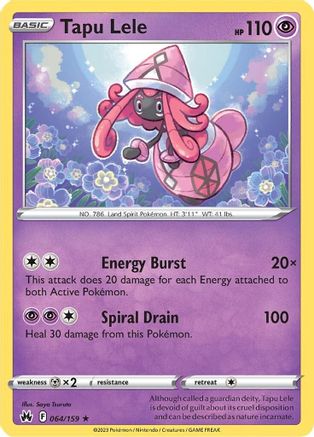 Tapu Lele 064/159  - Holofoil Crown Zenith - Holo Rare