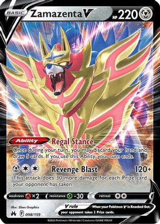 Zamazenta V 098/159  - Holofoil Crown Zenith - Ultra Rare