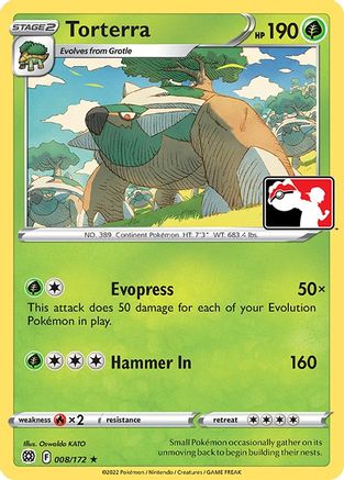 Torterra 008/172  Prize Pack Series Cards - Rare