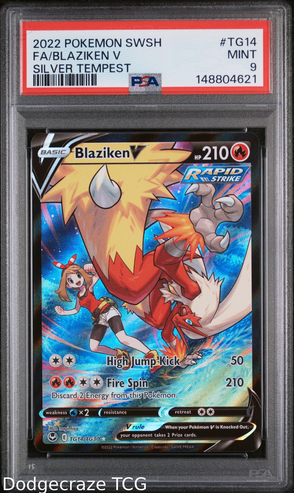 2022 Pokemon Silver Tempest Blaziken V TG14/TG30 PSA 9