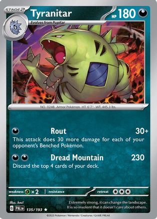 Tyranitar 135/193  - Reverse Holofoil SV02 Paldea Evolved - Rare