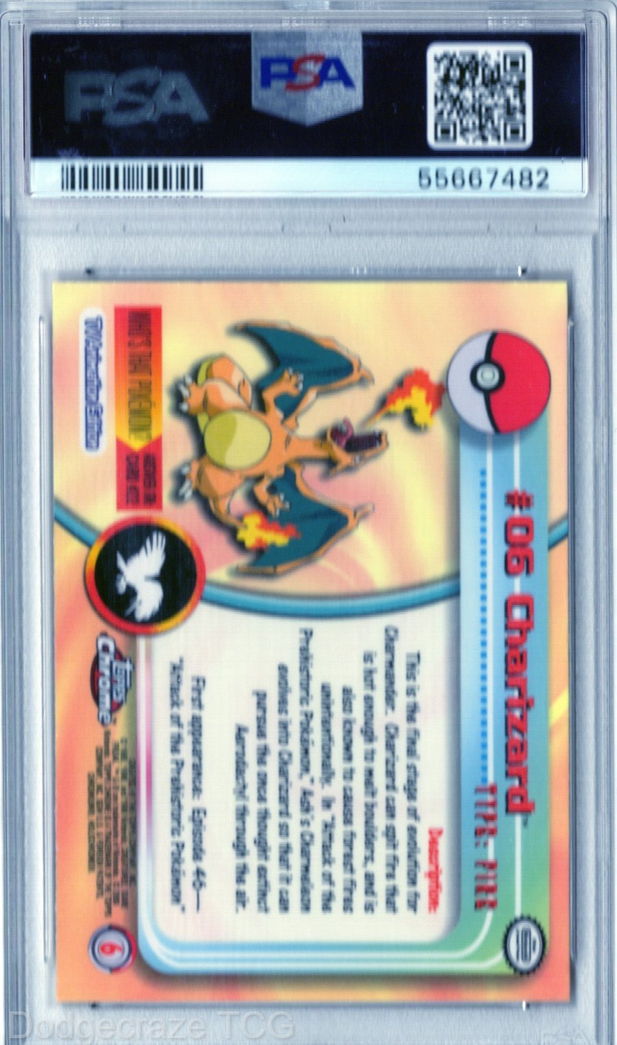 2000 Pokemon Topps Chrome T.v. Charizard 6 PSA 10