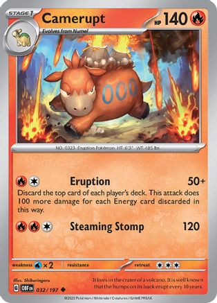 Camerupt 032/197  SV03 Obsidian Flames - Uncommon
