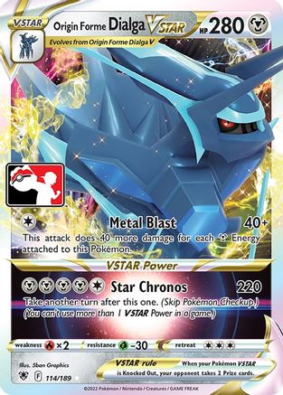 Origin Forme Dialga VSTAR 114/189  - Holofoil Prize Pack Series Cards - Ultra Rare